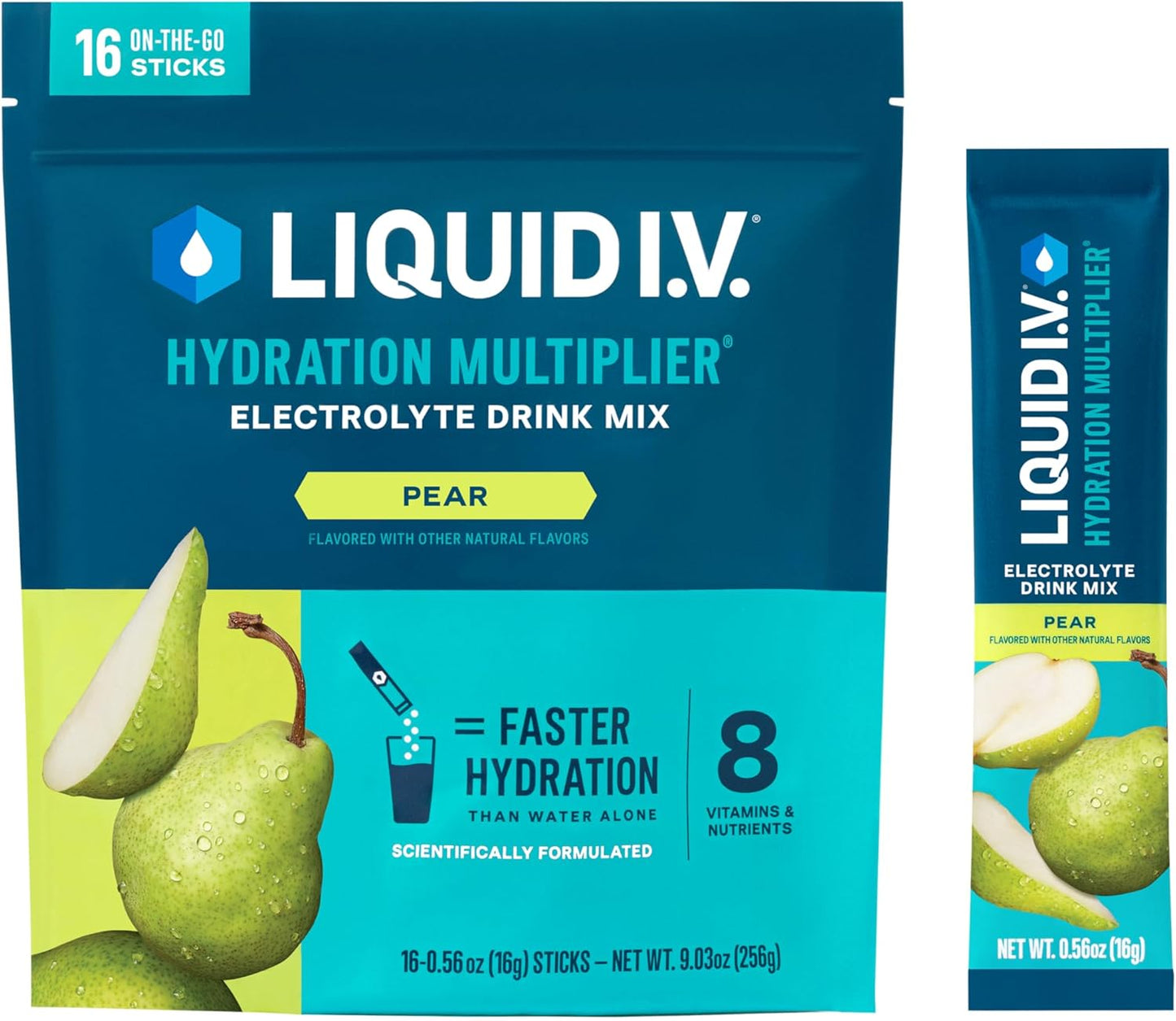 Liquid I.V.® Hydration Multiplier - Electrolyte Powder Drink Mix | Popsicle Firecracker Flavor | 16 Servings
