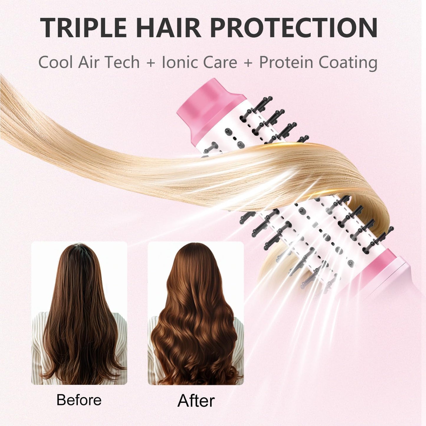 Ceramic Heated Round Brush - 1.5 Inch Thermal Blowout Brush for Straightening, Curling & Volume | Dual Voltage, Ionic Technology