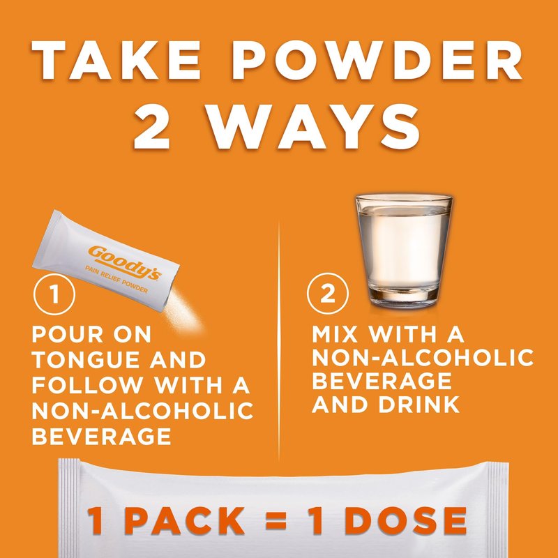 Goody's Pain Relief Powders, Extra Strength Headache Powder Cool Orange, 24 ct (Pack of 1)