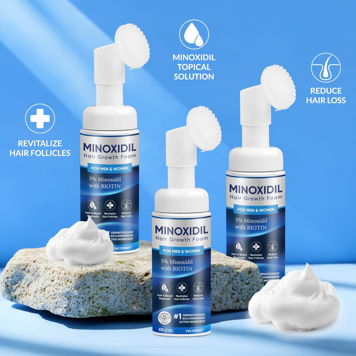 5% Minoxidil Foam, Minoxidil for Men Foam, Minoxidil for Women Hair Growth, Minoxidil for Men and Women. (6 Ounce)