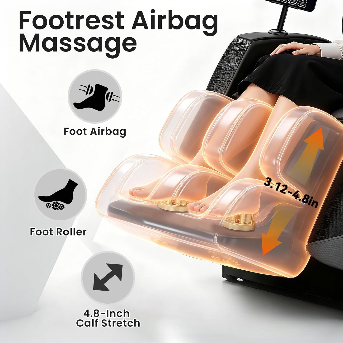 Full Body Massage Chair - Zero Gravity Recliner with 10 Rollers, Airbags, Heating & Bluetooth | Black