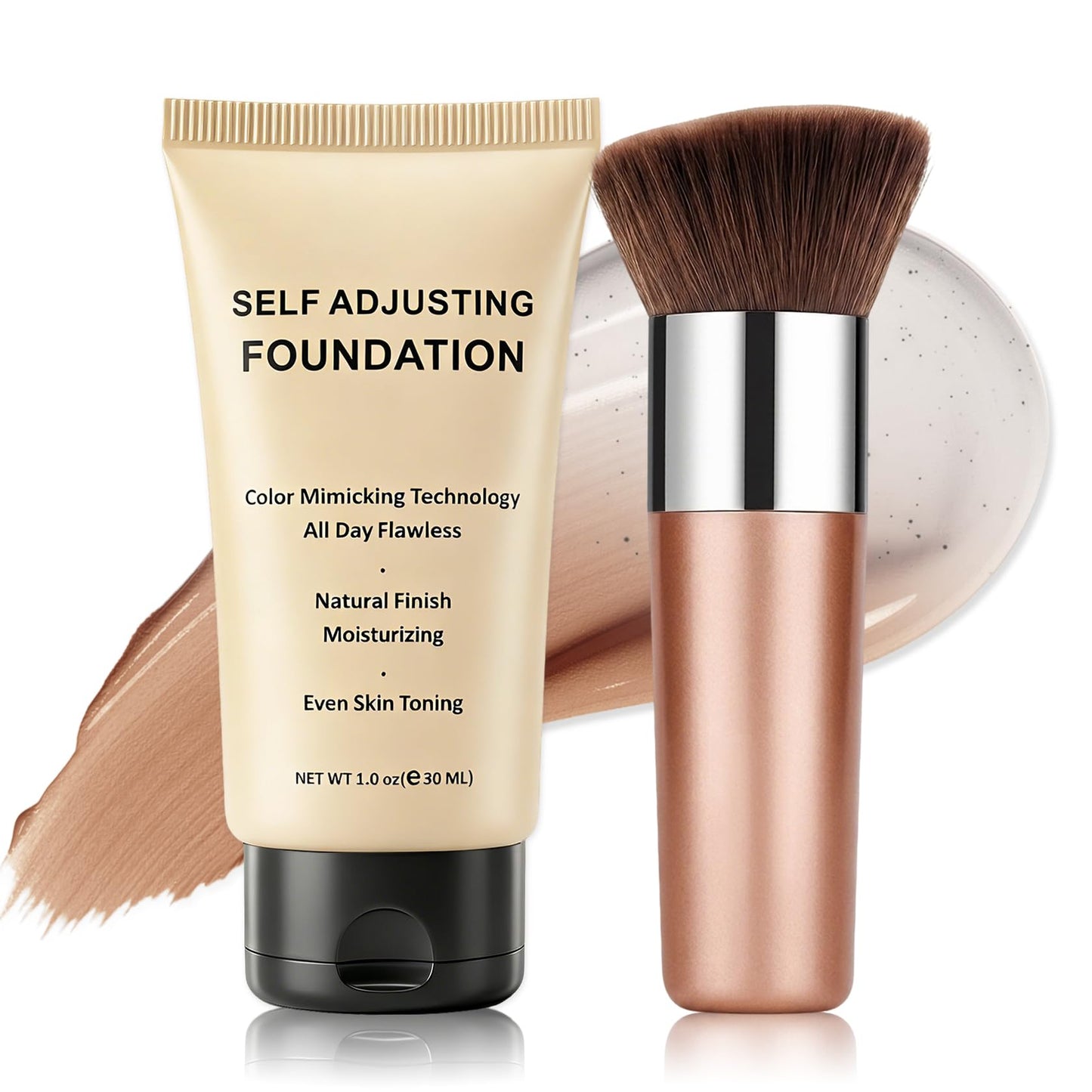 UAOE Color Changing Foundation for Mature Skin,Color Self-Adjusting Foundation,Hydrating Foundation Makeup with Skincare-Infused,Lightweight Coverage Base De Maquillaje,1.01 FL.OZ - 03 Dark