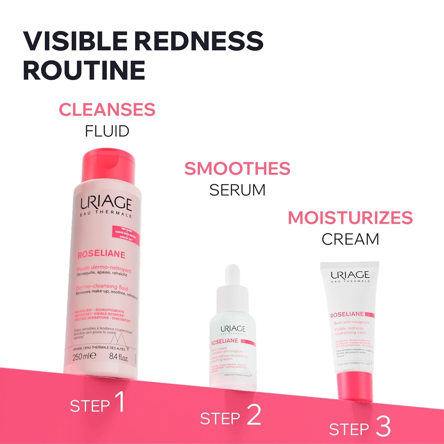 Uriage Roséliane Redness-Neutralizing Rich Face Care - Soothes & Nourishes with Red Algae, Ceramides & Shea Butter | Non-Comedogenic, Long-Lasting Comfort