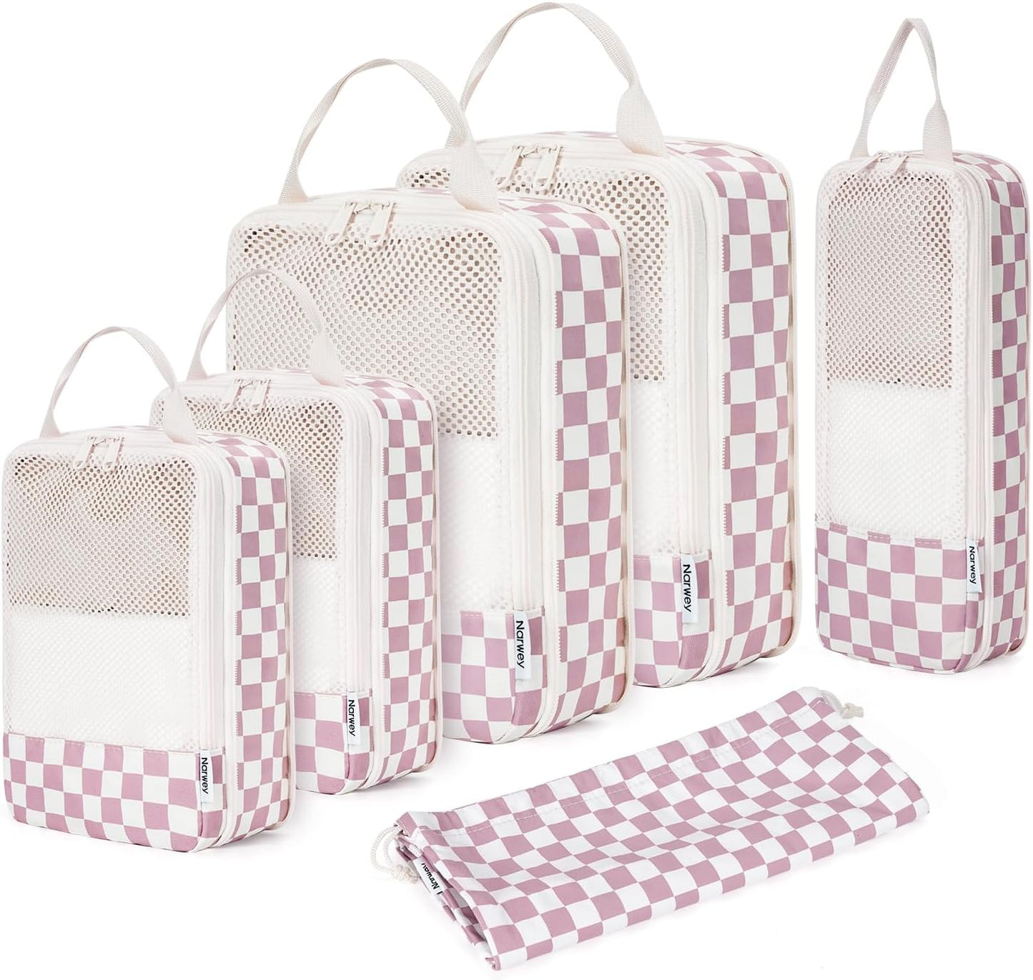 Compression Packing Cubes Set for Travel | Durable Luggage Organizer Bags - 6 Piece Set for Men & Women
