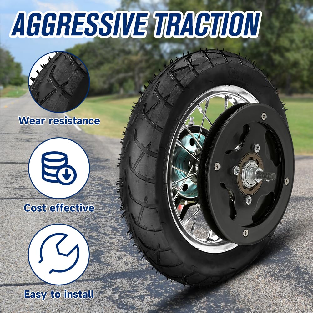 FVRITO Rear Wheel Assembly Replacement for Razor Pocket Mod(Versions 31+) Daisy Blossom Bella Sweet Pea Betty Vapor Euro Style Moped Scooter Universal Parts with Wire Spoke Rim Tire Tube Accessories