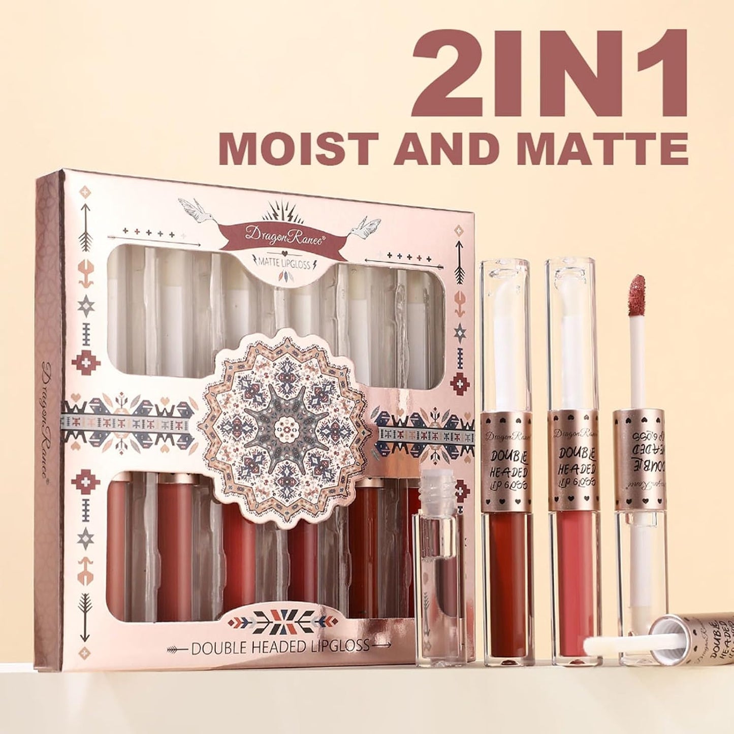 Lip Gloss and Lip Oil Set - 6 Pcs Moist & Matte Long-Lasting Liquid Lipstick | Perfect Gift for Women