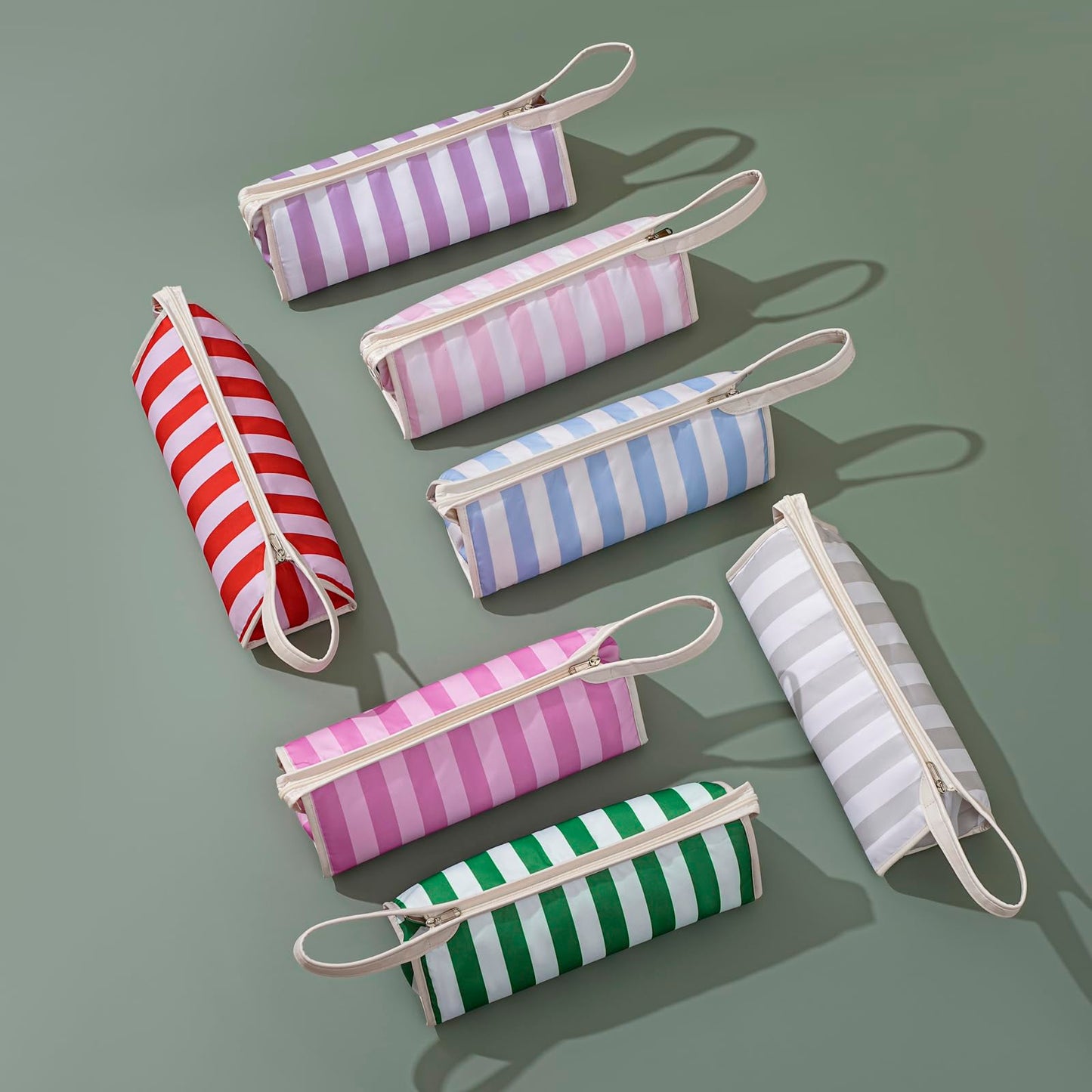 RSRSLEII Striped Hair Tools Travel Bag,Waterproof Hair Styling Accessories Storage Case for Hair Dryer，Flat Irons,Straightener,Curling Iron,Hot Hair Tool Organizer with Dividers