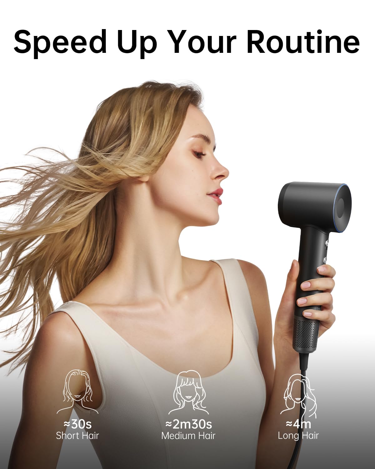 Laifen Swift Hair Dryer - High-Speed 200M Ionic Blow Dryer with Brushless Motor | Fast Drying, Low Noise, Magnetic Nozzle