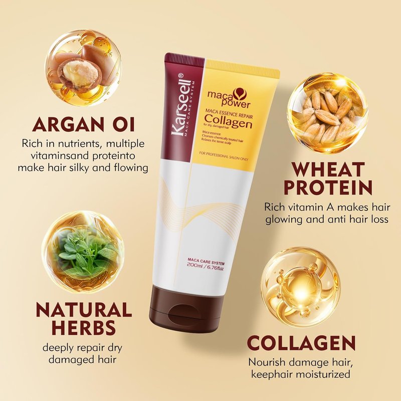 Karseell Collagen Hair Mask - Deep Repair Treatment with Argan Oil | 200ml for All Hair Types