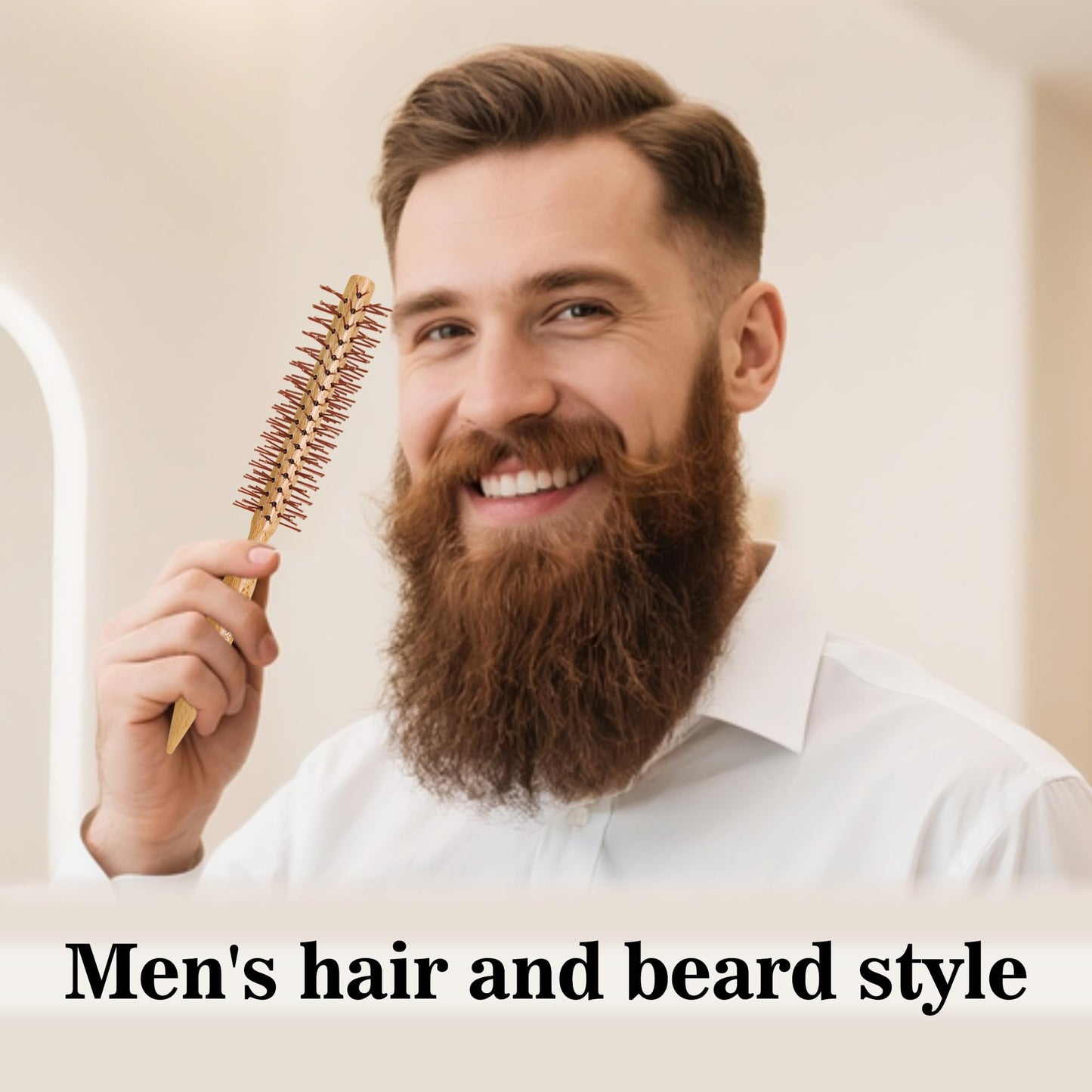 SUNBIRD Small Round Brush for Short Hair - 1.2" Mini Volumizing & Styling Brush for Men & Women, Heat Resistant Quiff Roller for Lifting, Curling Bangs, Beard & Thin Hair, Creates Natural Volume