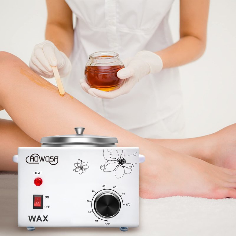 Single Wax Warmer Professional Electric Wax Heater Machine for Hair Removal, Large Waxing Pot Paraffin Facial Skin Body SPA Salon Equipment with Adjustable Temperature Set