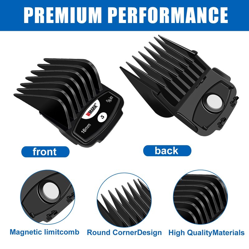 Durable Clipper Magnetic Clipper Guards Compatible with Walh and Surker Hair Clippers 8 Cutting Lengths 8 Pcs