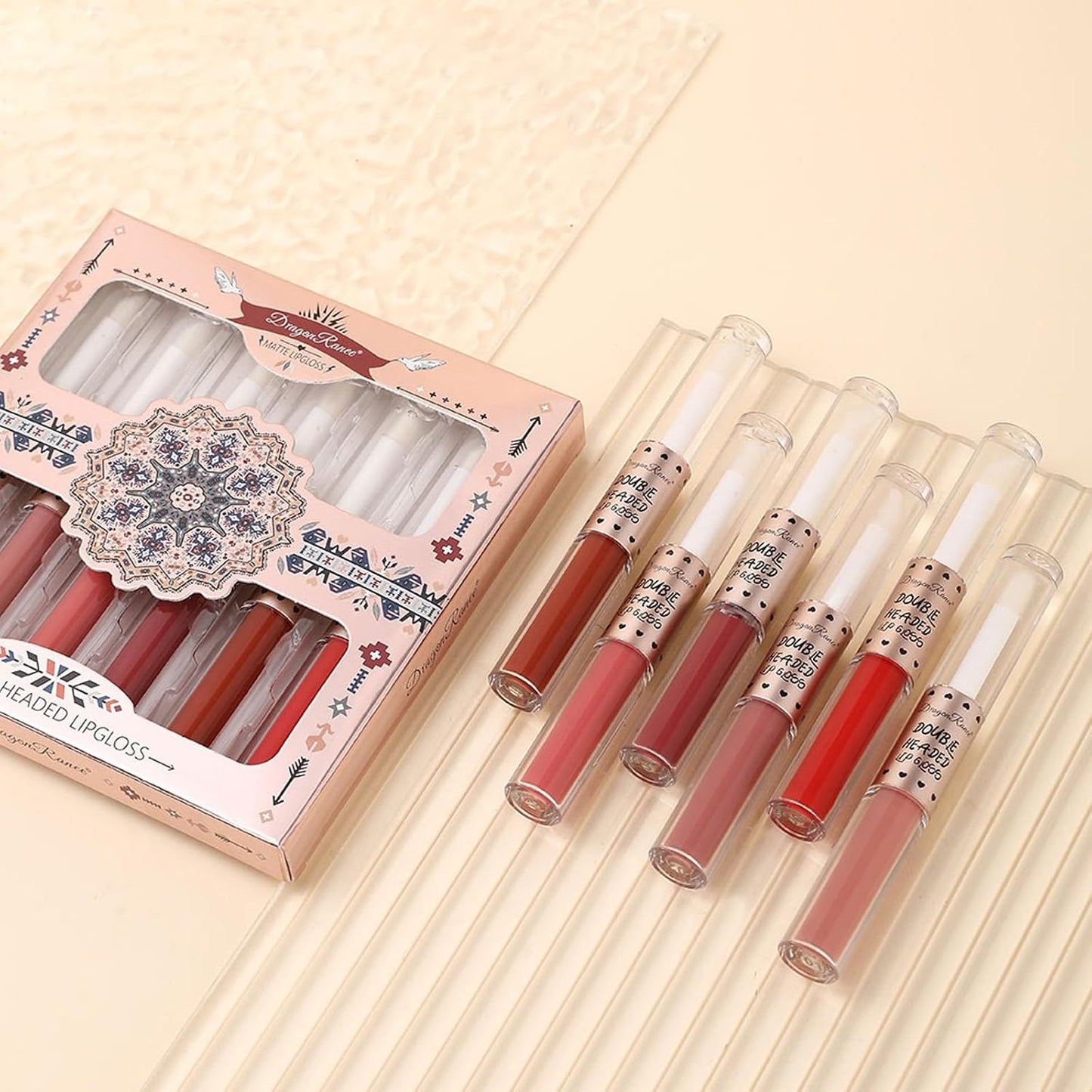 Lip Gloss and Lip Oil Set - 6 Pcs Moist & Matte Long-Lasting Liquid Lipstick | Perfect Gift for Women