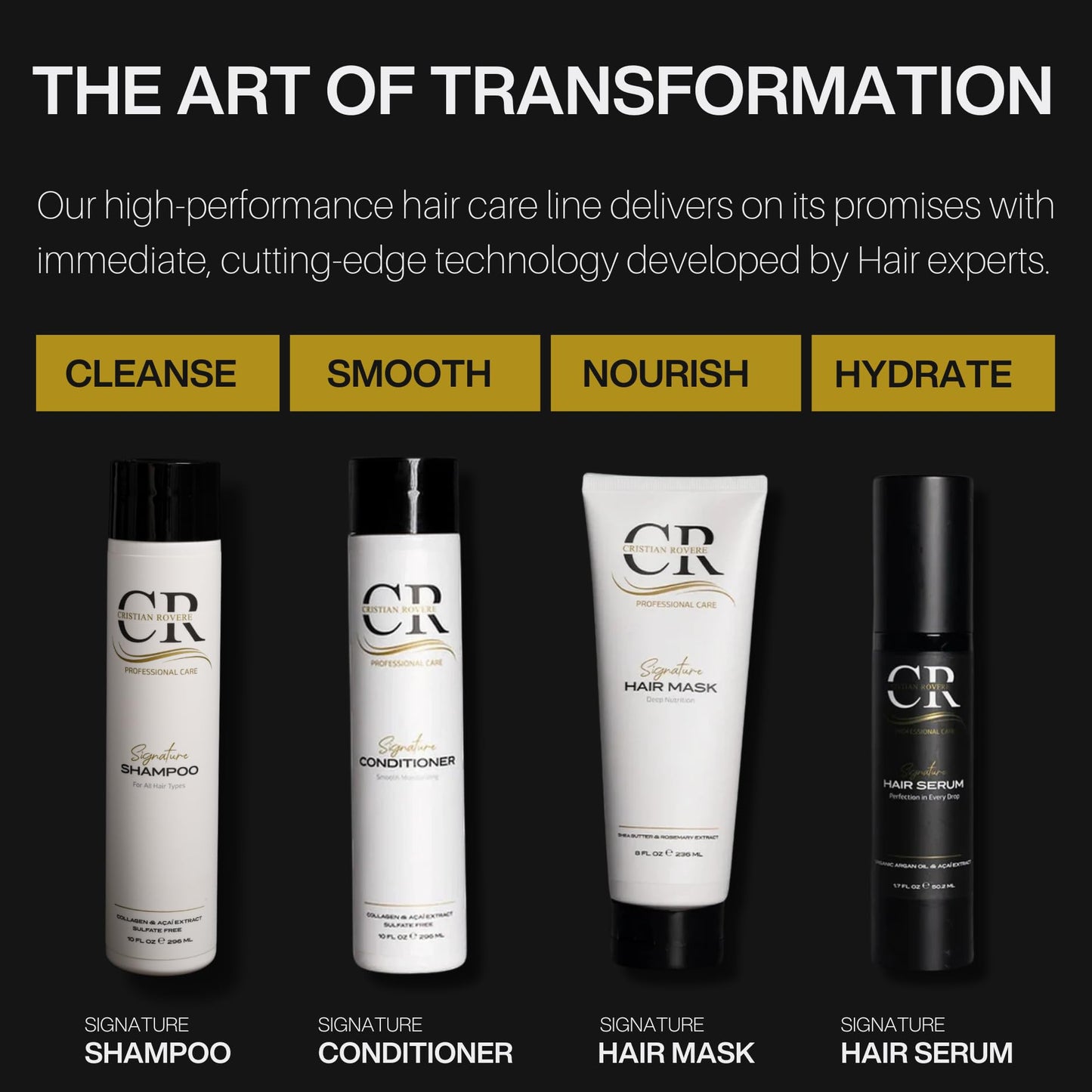 Cristian Rovere - Signature Hair Mask - Deep Conditioning Hair Mask Infused with Shea Butter & Rosemary Extract - Nourishing Hair Treatment for Dry & Damaged Hair - Paraben Free - 8 Fl Oz