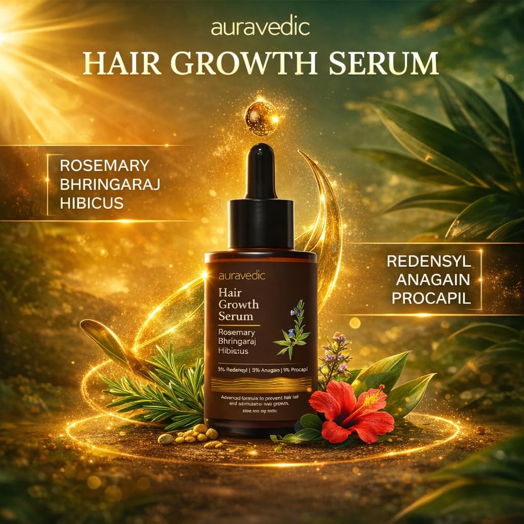 Hair Growth Serum with 3% Redensyl & 4% Anagain - Nourishes Roots & Reduces Breakage | Rosemary, Bhringraj, Hibiscus | 1.01 Fl Oz (30ml)