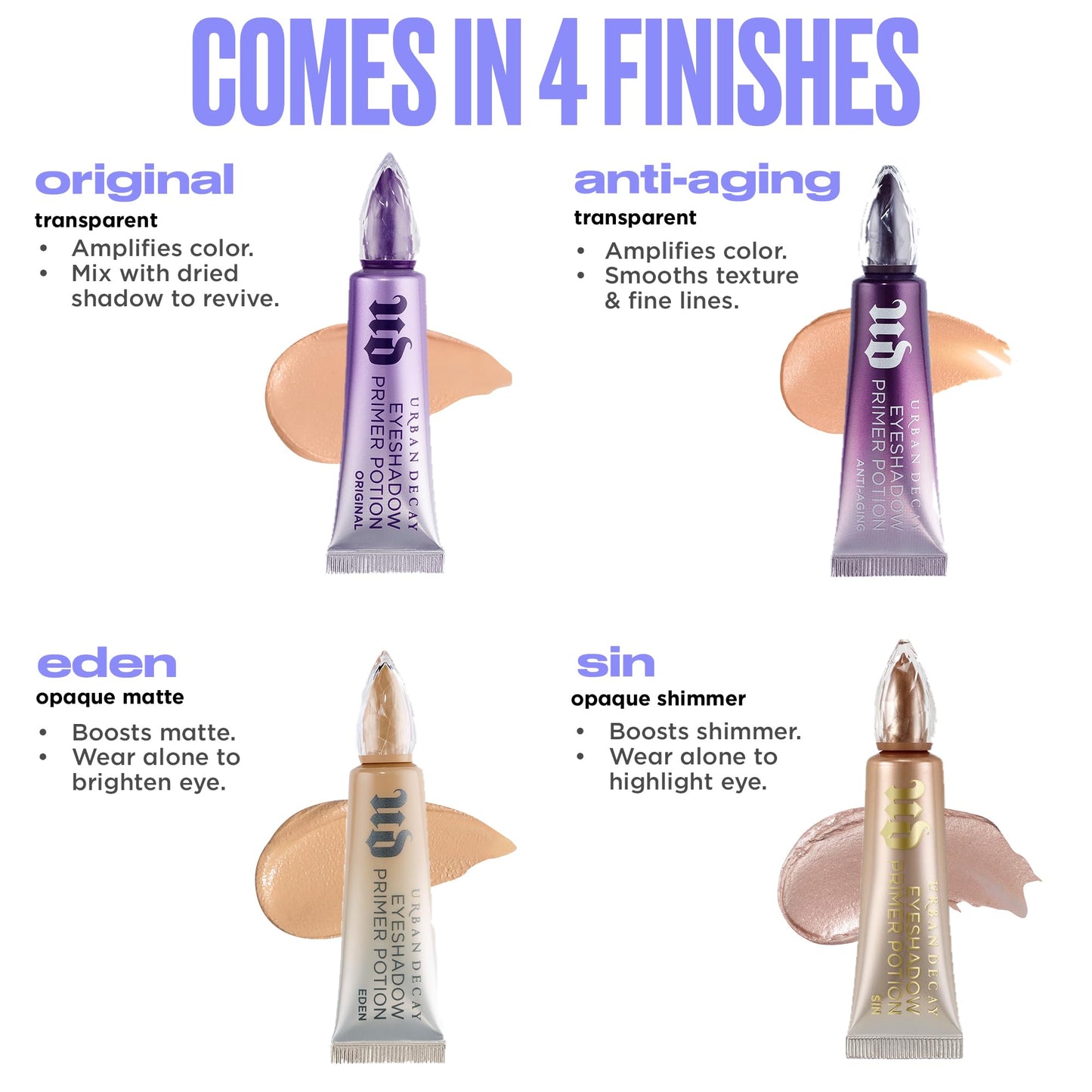 Urban Decay Eyeshadow Primer Potion - Nude Eyelid Base Primer, for Smooth & Crease-Resistant Eye Makeup, Waterproof & Long-Lasting, Translucent Shade, Universal for All Skin Tones - 0.33 fl oz