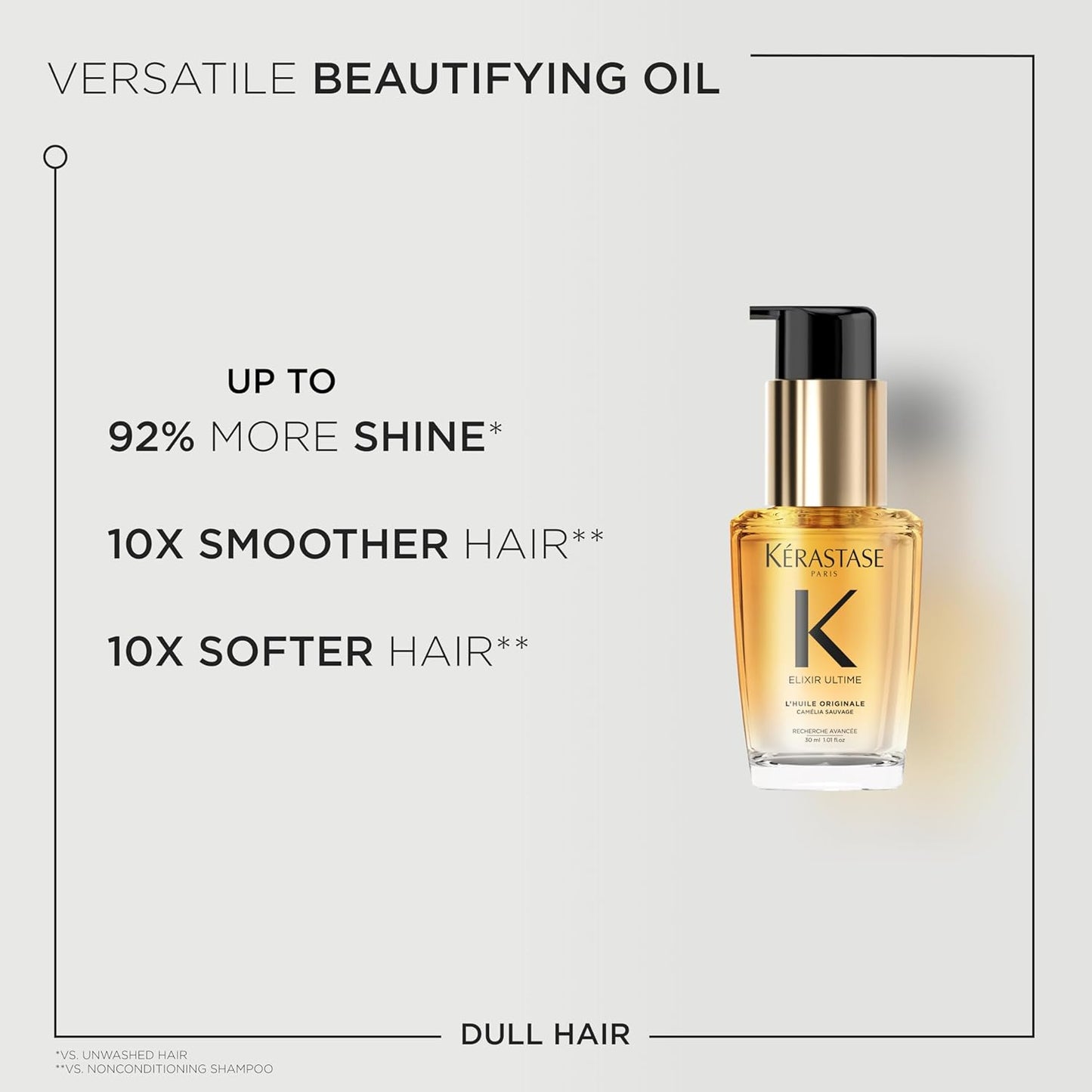 Kerastase Elixir Ultime Hair Oil - Hydrating Frizz Control & Shine Enhancer | Nourishing Wild Camellia Extract