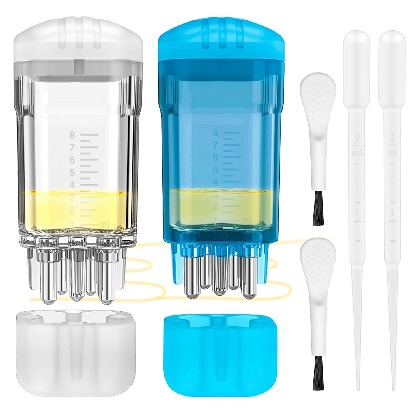 Minoxidil Applicator Set - 2 PCS Scalp Comb with Cleaning Brush & Dropper | Hair Growth Tool