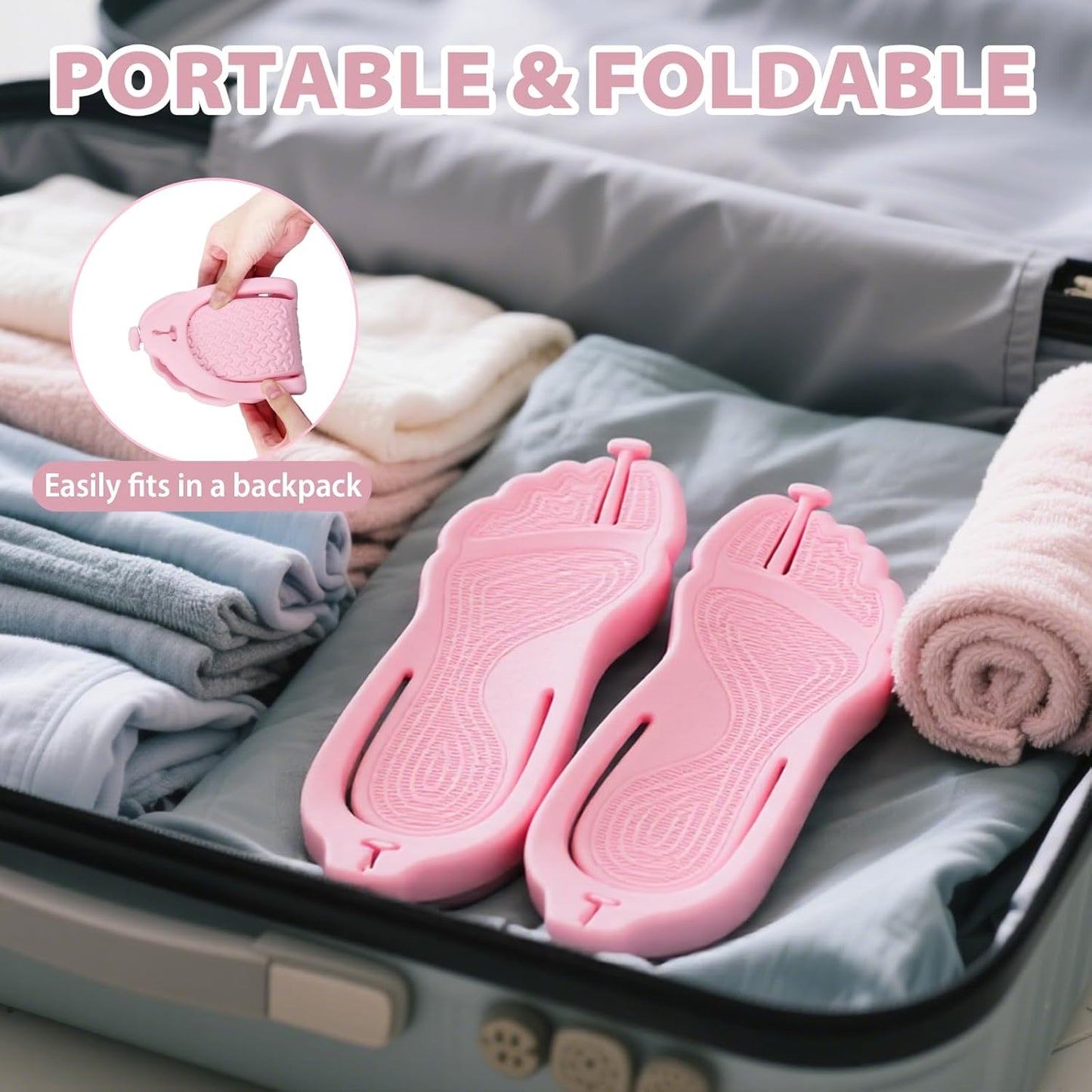 Flip Flops for Women & Men - Lightweight Foldable Travel Slippers | Non-Slip Quick-Dry Shower & Beach Sandals