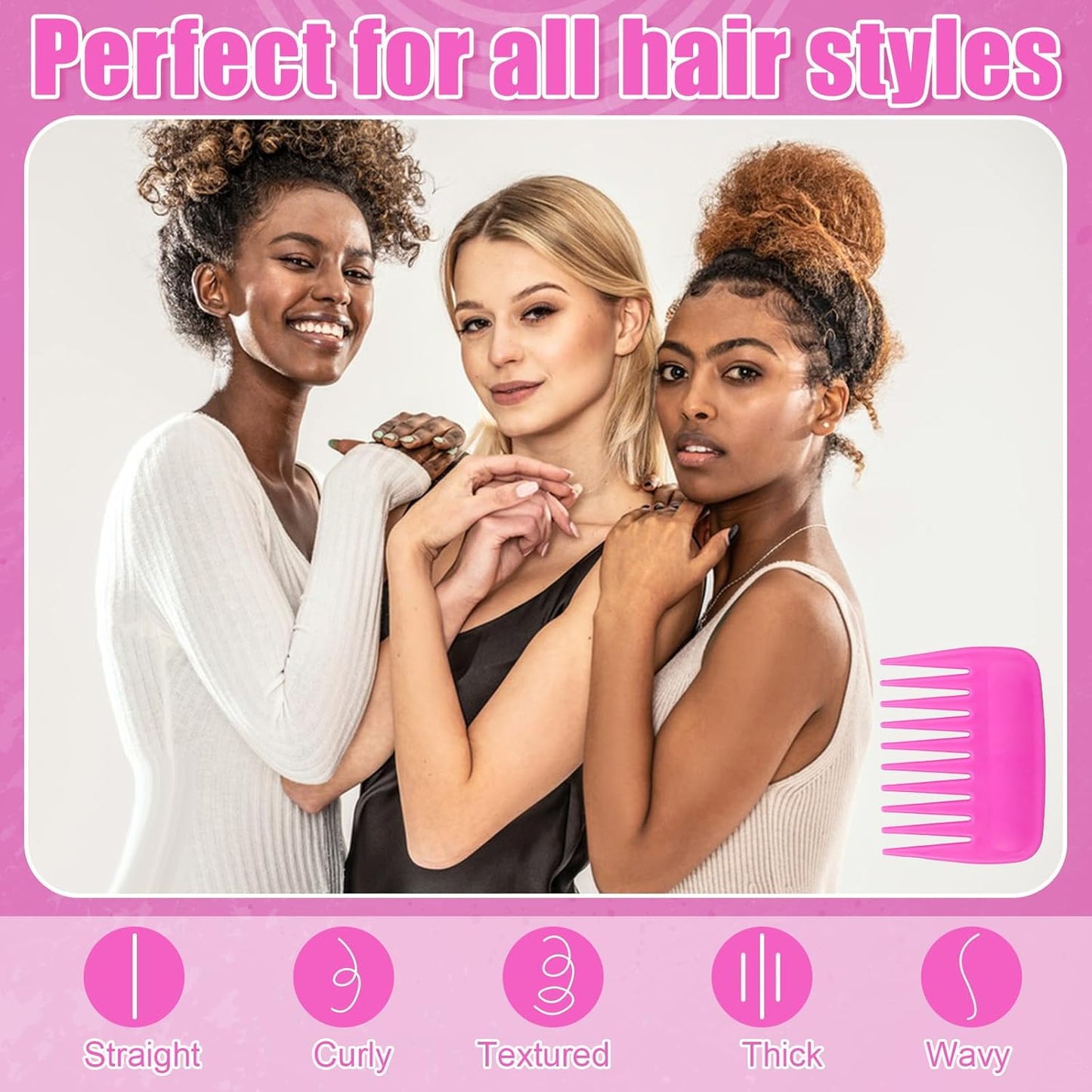 Pink Wig Head Stand Set - 2 Pack with 3 Wig Brushes | Travel Holder for Women’s Wigs