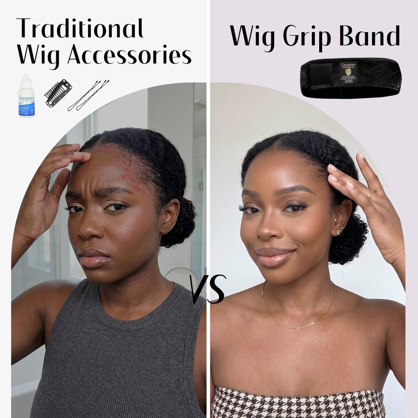 Wig Grip Band - Dreamlover Headband for Secure Wig Hold | Black, 2-Pack