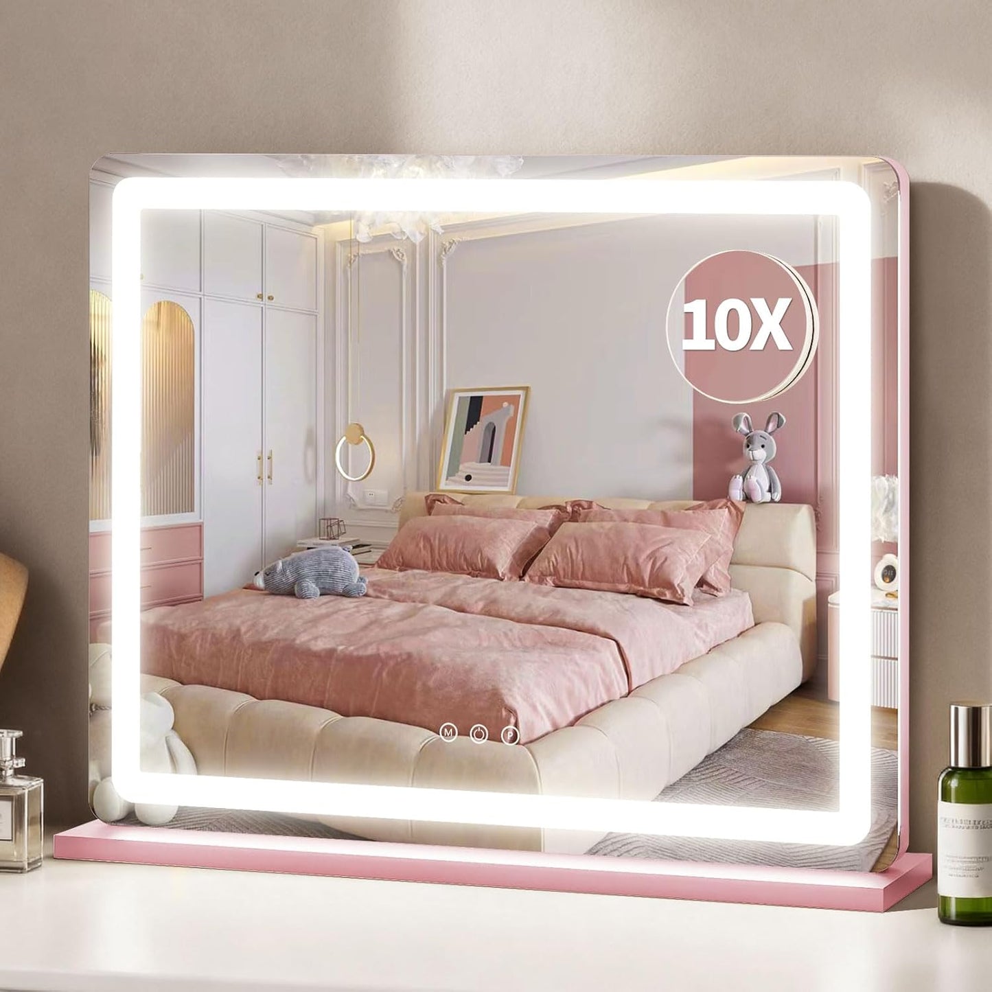 Lighted Vanity Mirror - 23x18 Inch Dimmable LED with Touch Control | Large Makeup Mirror for Dressing Room