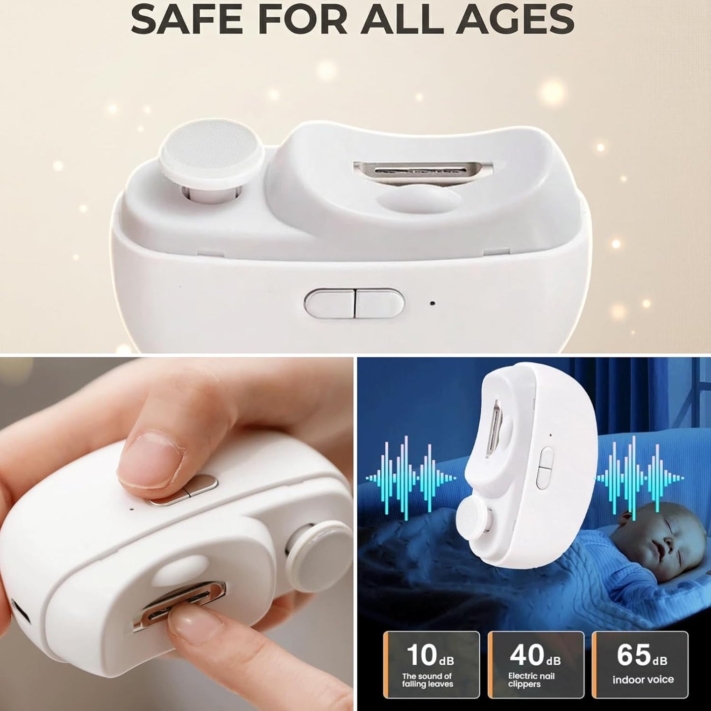 Electric Nail Clipper - Automatic Rechargeable Trimmer for Seniors & Kids | Painless Precision Grooming with Built-in Light