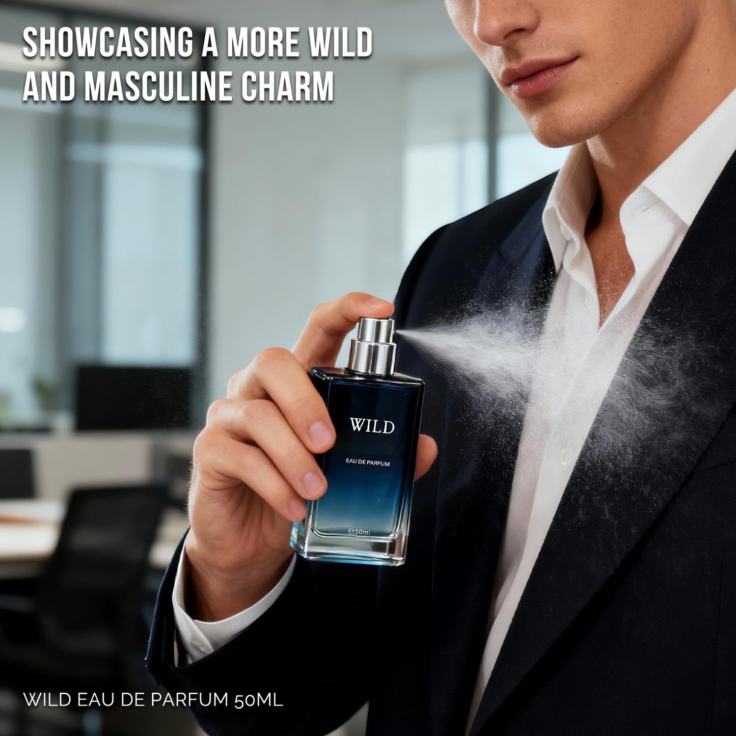 MAJESTY'S SECRET PHEROMAX Wild Eau de Parfum Cologne for Men, 50ml Oriental Fougere Cologne with Bergamot, Lavender & Spices – Long-Lasting Masculine & Unisex Fragrance, Ideal for Daily Wear & Gifts