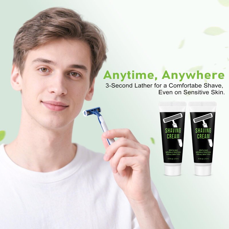 10ml/0.35fl oz Shaving Cream Bulk Travel,Disposable Shaving Cream in Bulk Travel Shave Cream for Homeless Hotel