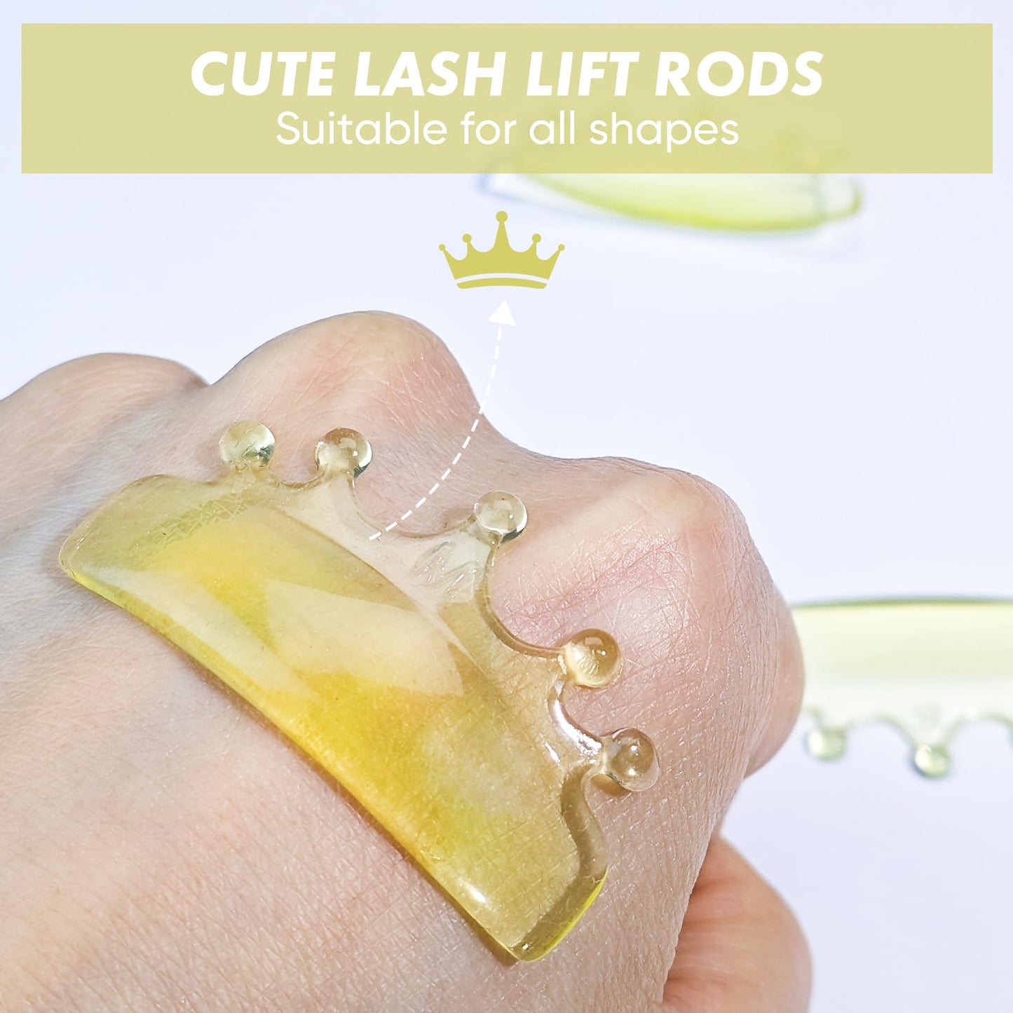 PERMANIA Lash Lift Pads, New Self-Adhesive Super Soft Lash Lift Rods Extreme Eyelash Curler Reusable (Yellow)