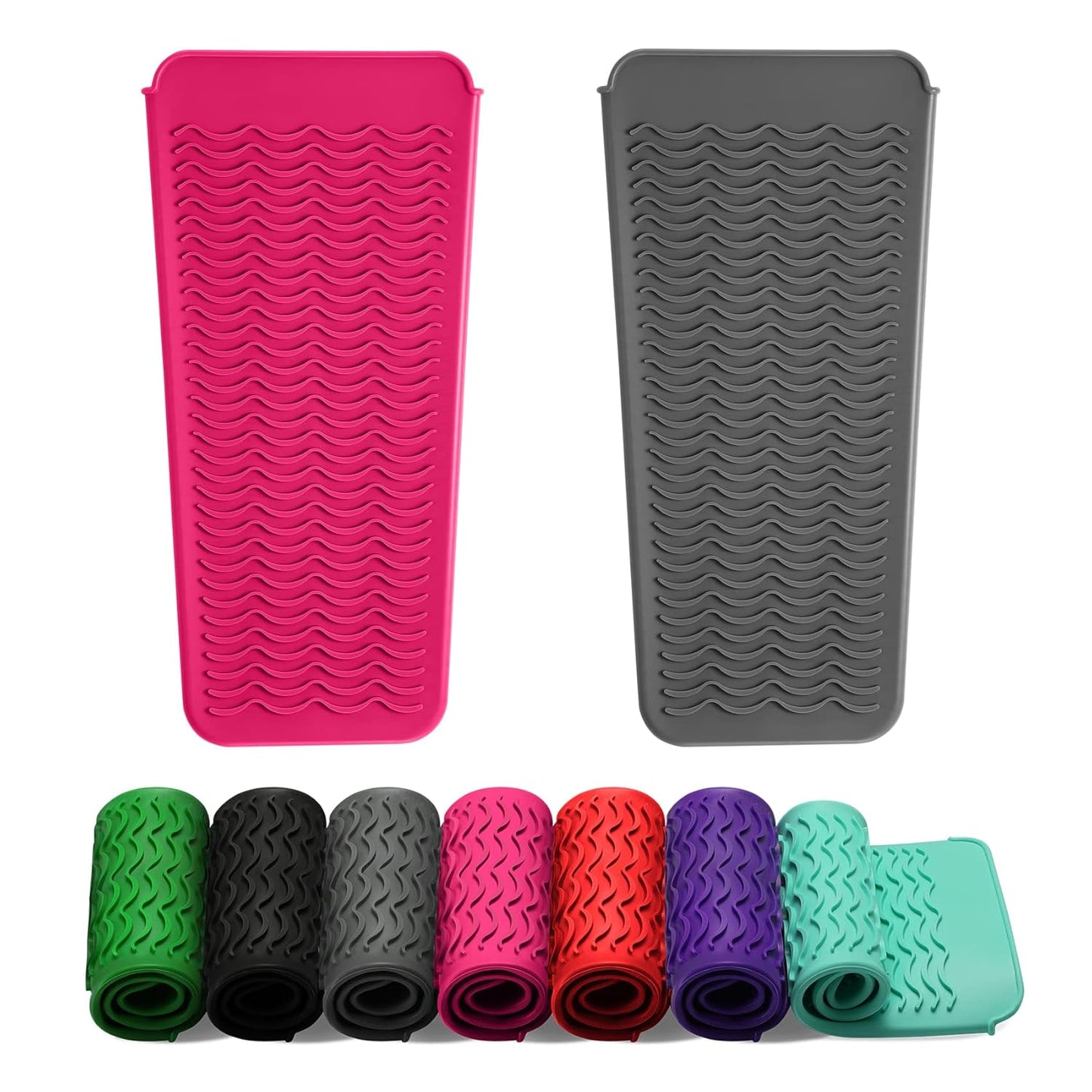 ZAXOP Silicone Mat Pouch for Flat Iron & Curling Iron - Heat-Resistant, Black