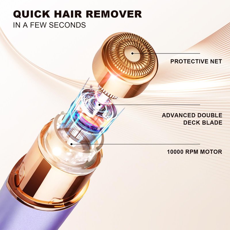 ANUMITRA Gen 3 Pro 2 in 1 Flawless Facial Hair Removal for Women- Eyebrow Trimmer for Face, Lip, Nose Hair Trimmer, with Replacement Heads, Facial Razor for Women, Flawless Facial Hair Remover