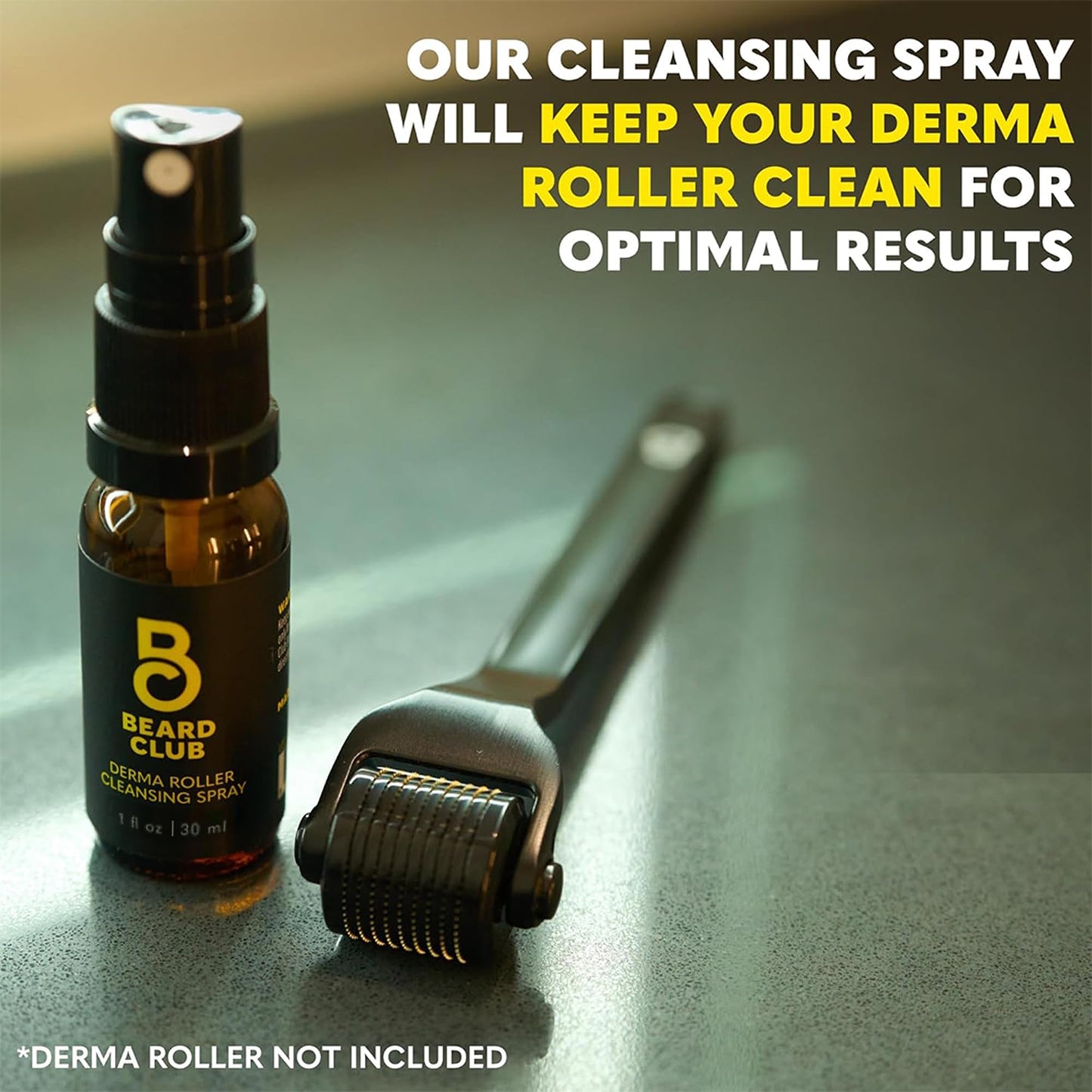 The Beard Club Derma Roller Cleansing Spray - Clean and Prolong Derma Roller & Beard Roller Life - 1oz