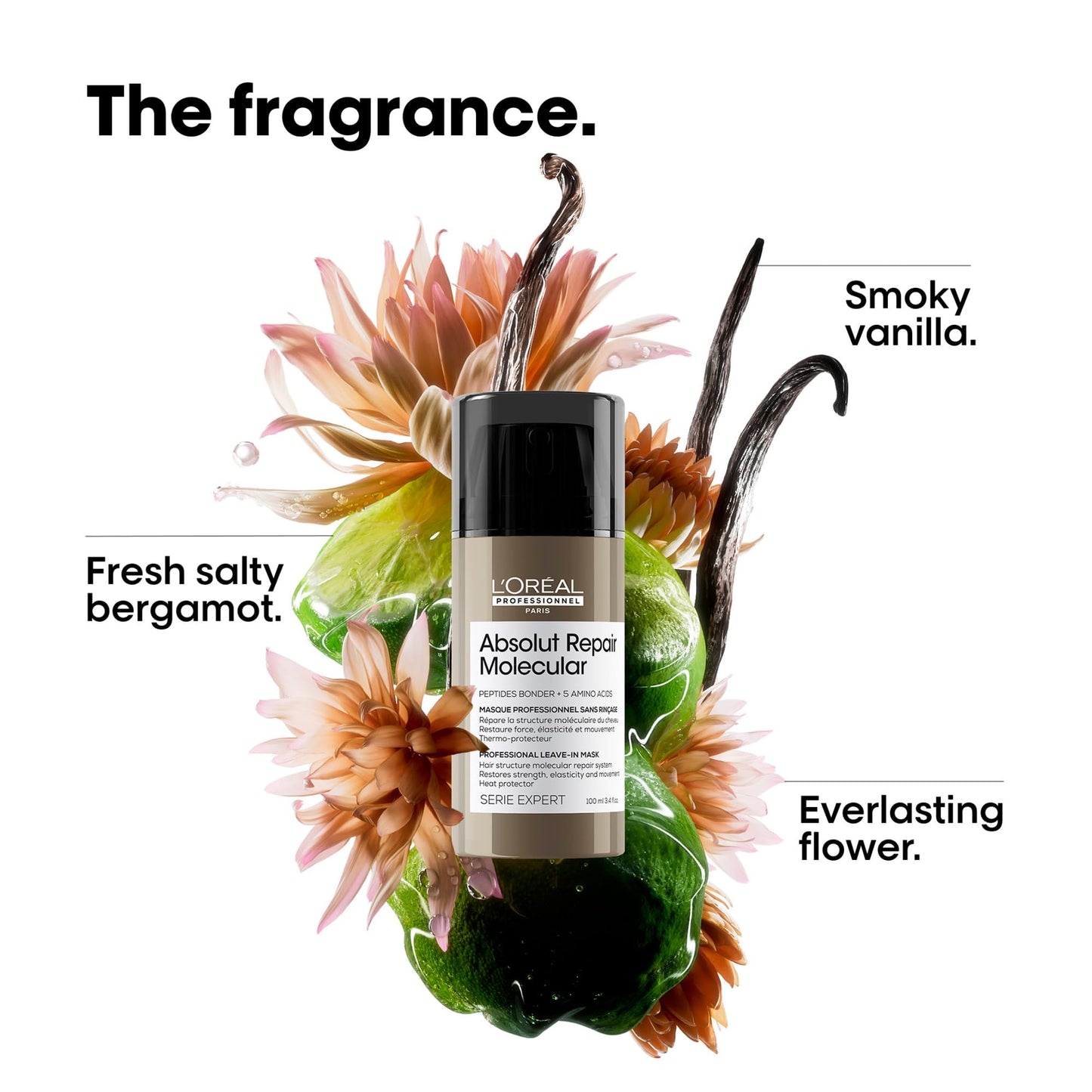 L'Oréal Professionnel Paris Absolut Repair Molecular Leave In Treatment - Smooths & Strengthens All Color Treated & Damaged Hair, Heat Protectant & Leave In Conditioner for Hair Repair