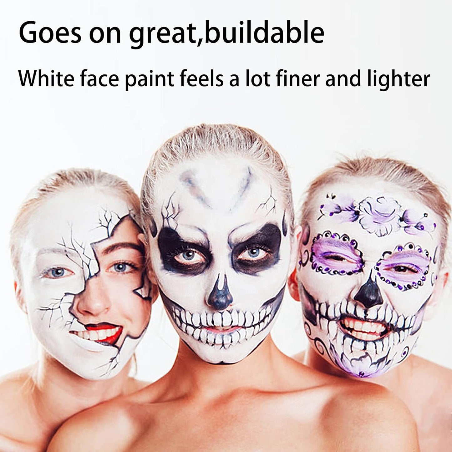 Clown White Face Body Paint Stick - 1.06 Oz Foundation Cream for Halloween, Joker, Zombie & Special Effects Makeup | White & Black