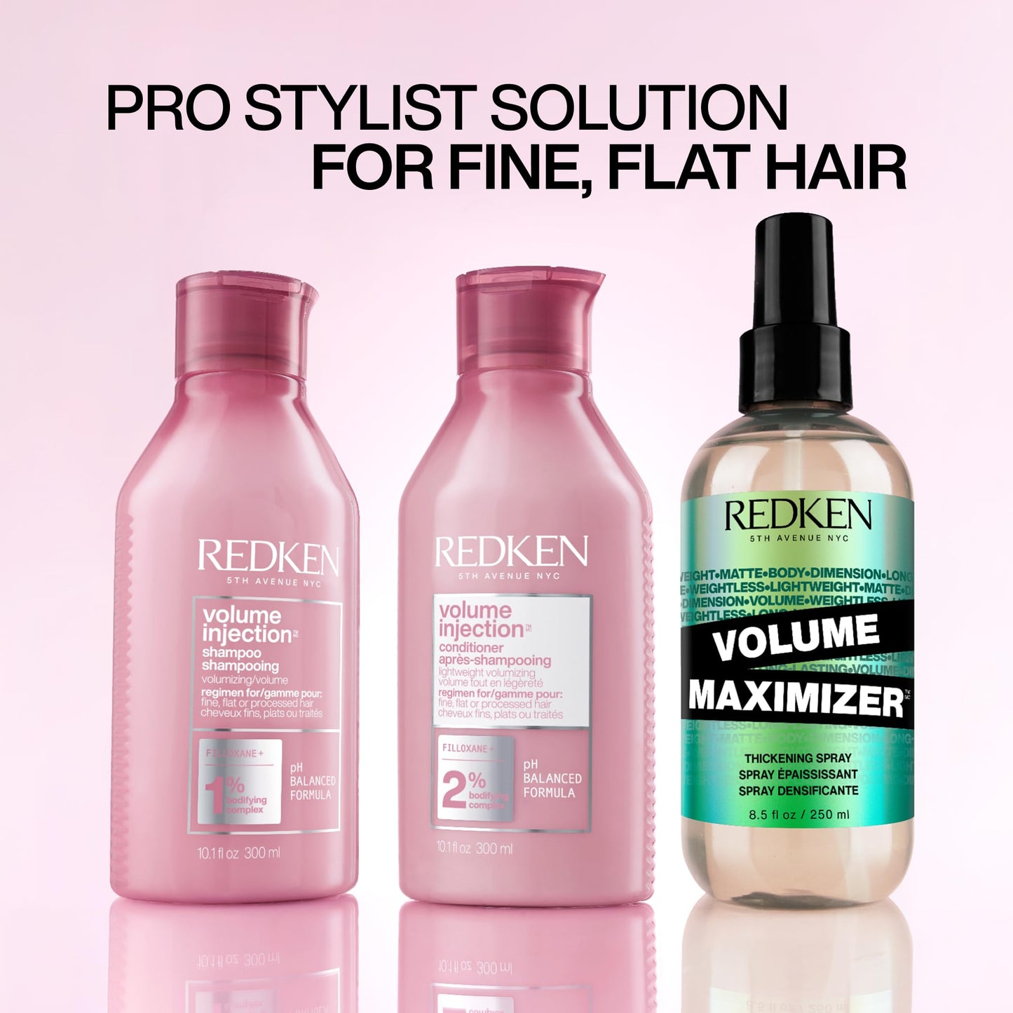 Redken Volume Injection Conditioner – For Fine Hair, 10.1 Fl Oz