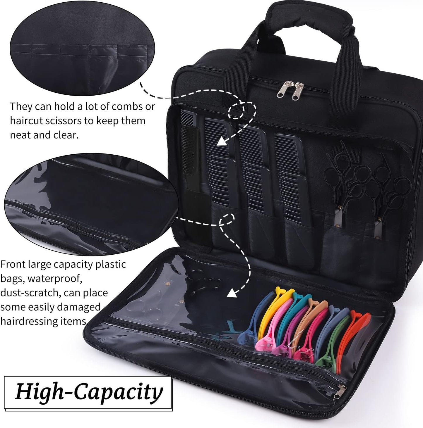 Barber Hairdryer Carrying Case - Travel Bag for Blow Dryer & Salon Tools | Durable & Spacious