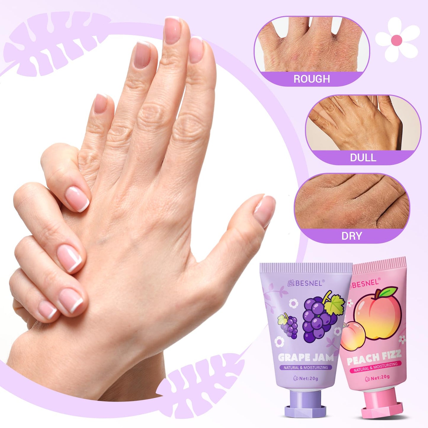 BESNEL 32 Pack Hand Cream Gift Set For Women, Teacher Appreciation Gifts, Mini Hand Lotion Travel Size in Bulk for Dry Cracked Hands, Graduation Gift, Birthday Gift, Bridesmaid Gift,Party Favors