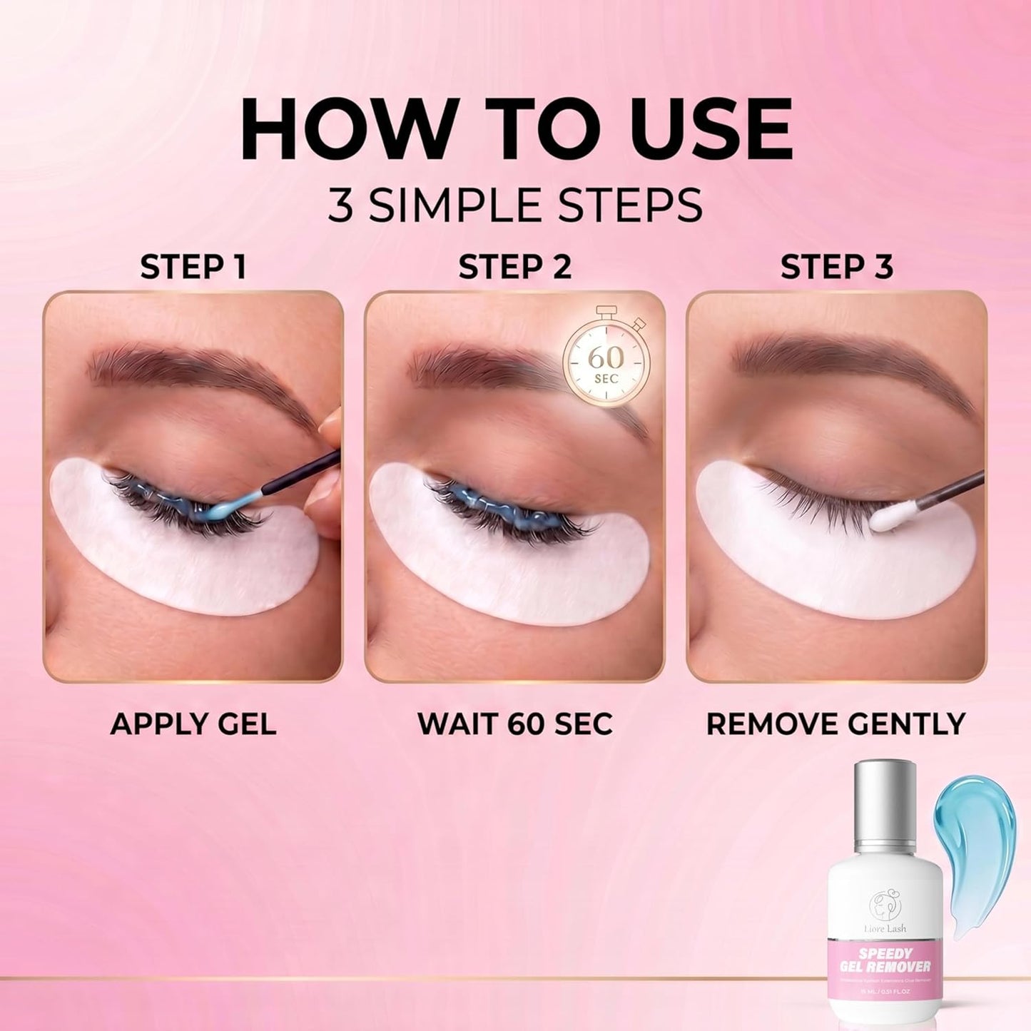 Speedy Gel Remover for Lash Extensions - GBL Free Debonder | Fast 60 Sec Dissolution Time