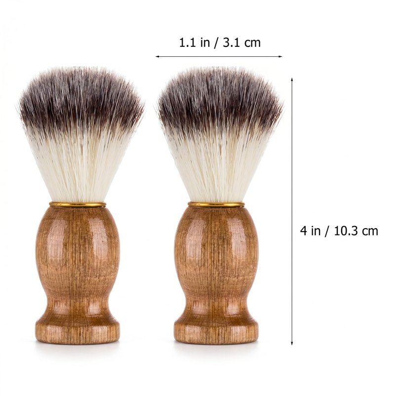 10 Pcs Wood Handled Shaving Brush for Men Shave Accessory, Bulk Beard Grooming Tool for Professional Salon, Shave Brushes Handmade Nylon Hair Brush for Men