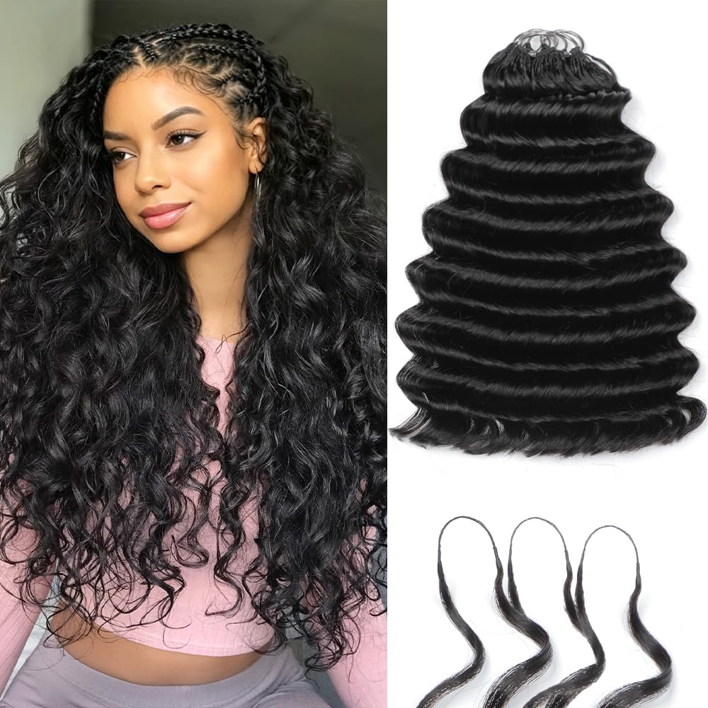 Deep Ocean Wave Crochet Hair - 16 Inch Pre-Separated Human Hair Extensions for Black Women | 300G, T30#