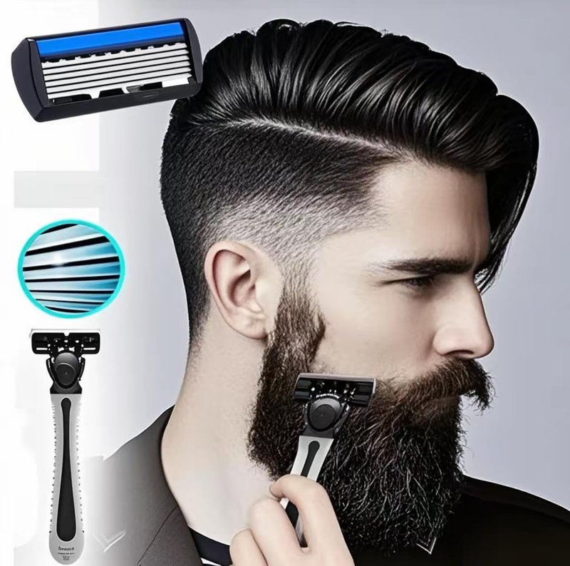 Razor for Women's and Men's 6-Blade Razors for Women Men Sensitive Skin 3 Non-Slip Handles and 12 Blade Refills