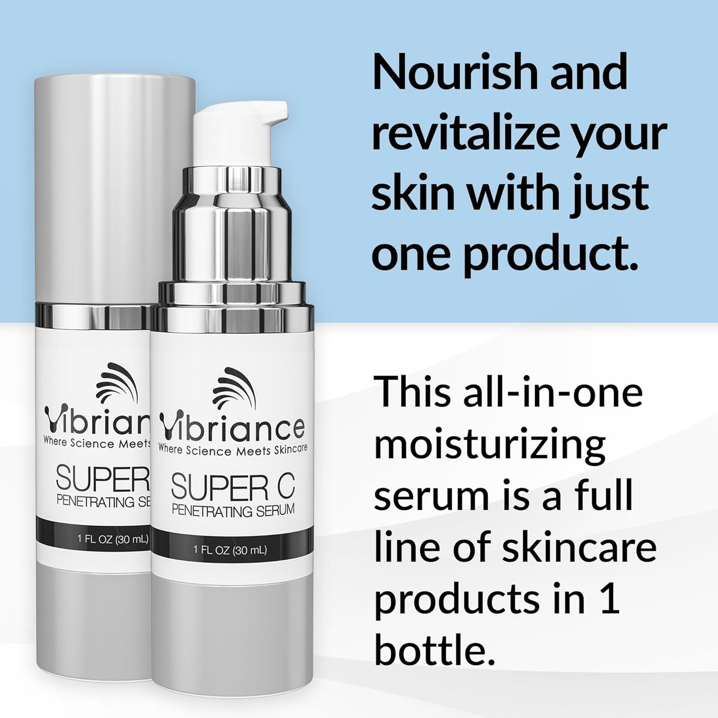 Vibriance Super C Serum for Mature Skin - All-in-One Vitamin Formula for Hydration, Firming & Wrinkle Reduction | 1 fl oz