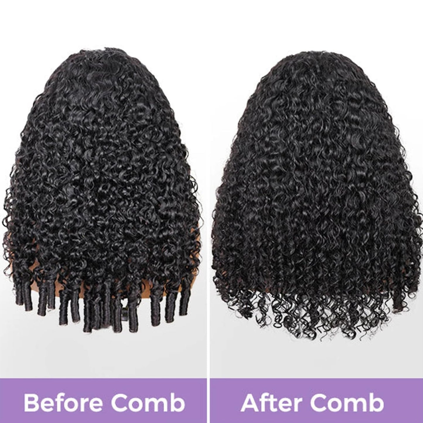 Burmese Curly Half Wig - 200 Density Human Hair | Beginner-Friendly 12 Inch Flip Over Design