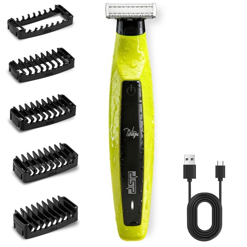 DSP Electric Beard Trimmer, Face & Body Hair Trimmer for Men, Travel Lock, Low Noise, Electric Razor for Teen Boys, Facial Trimmer for Men, Waterproof