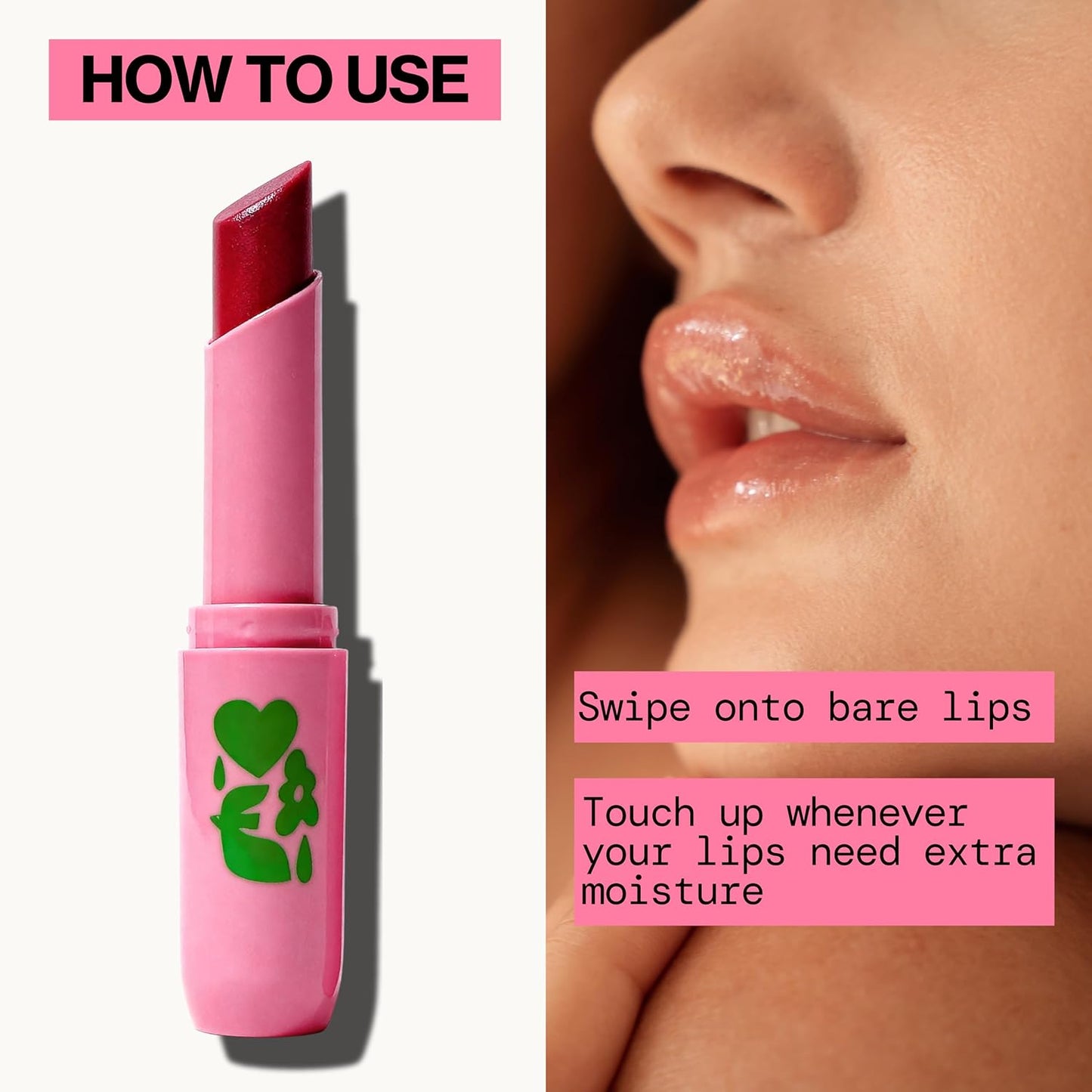 Pacifica Strawberry Sugar Lip Buttercream - Tinted Vegan Lip Balm for Lasting Hydration & Soft Shine | Buildable Mineral Tint