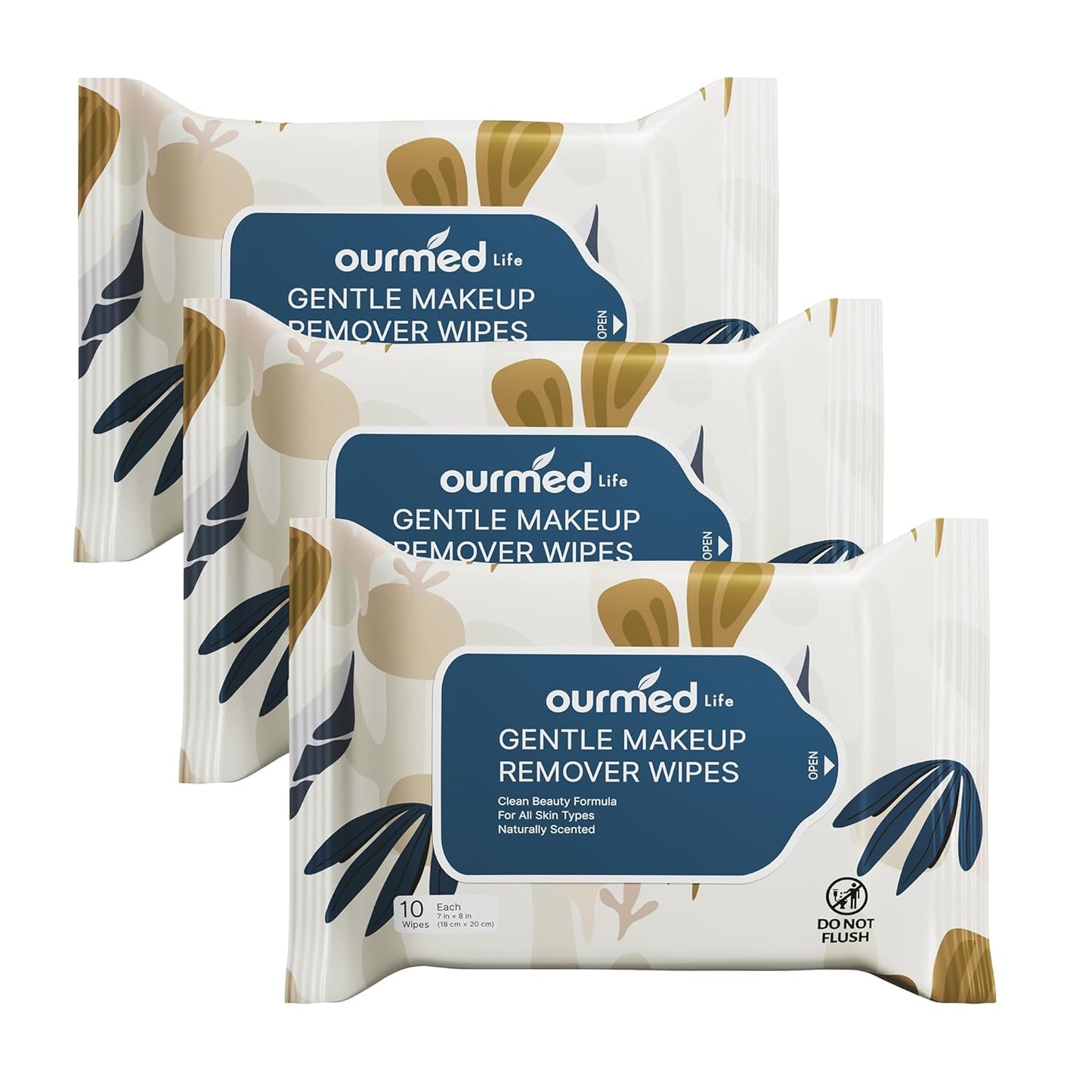 Makeup Remover Wipes - Alcohol-Free Biodegradable Cleansing Wipes with Hyaluronic Acid & Vitamin E | 30 Count for Sensitive Skin