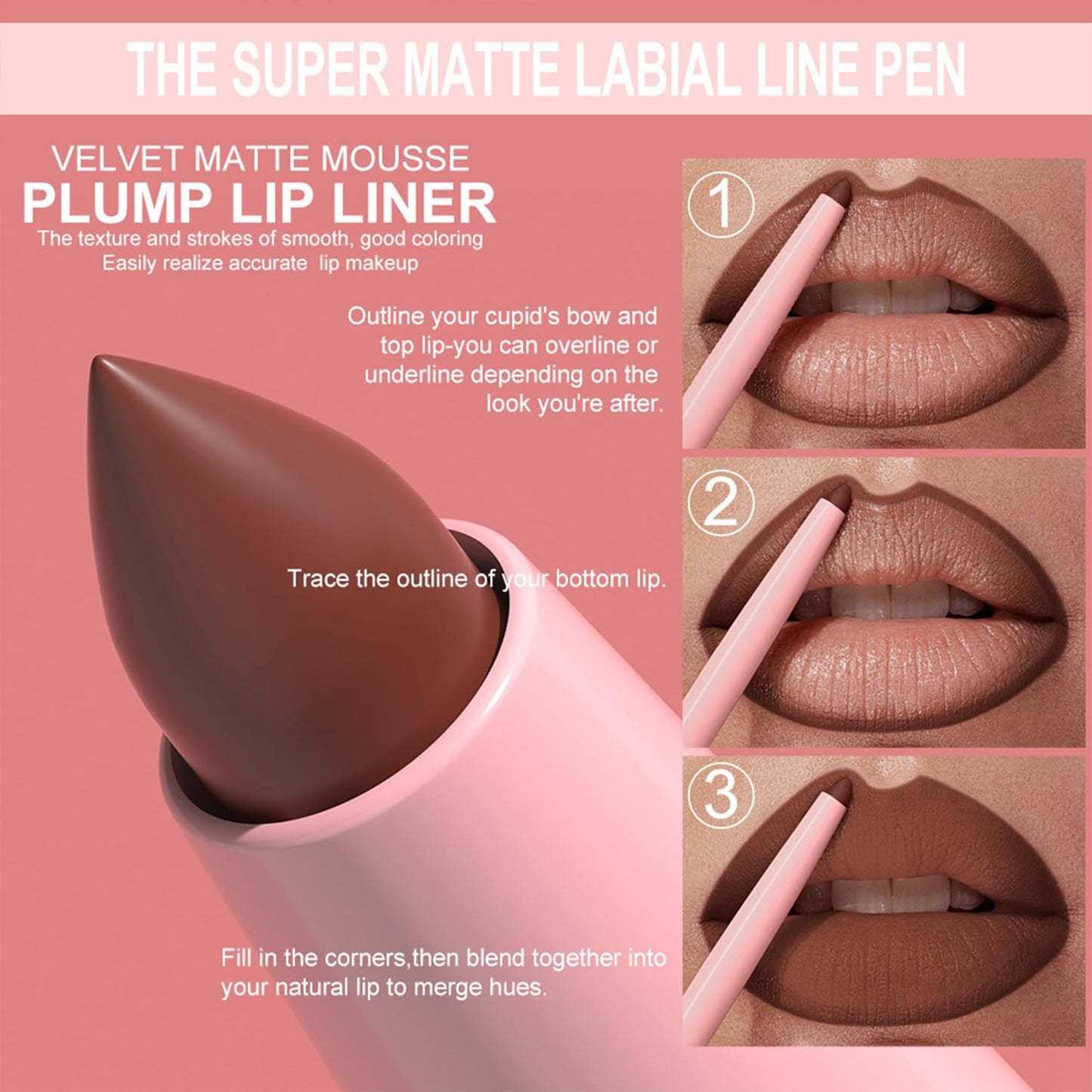 12 Colors Matte Lip Liner Pencil Set - Creamy Velvet, Long-Lasting Waterproof | One-Step Lip Makeup Kit for Women