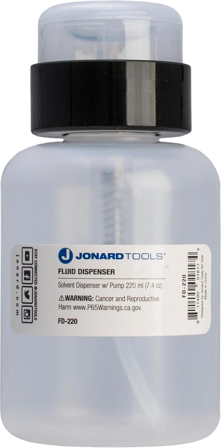Jonard Tools FD-220 Fluid Dispenser - Isopropyl Alcohol & Cleaning Fluids, 220 ml