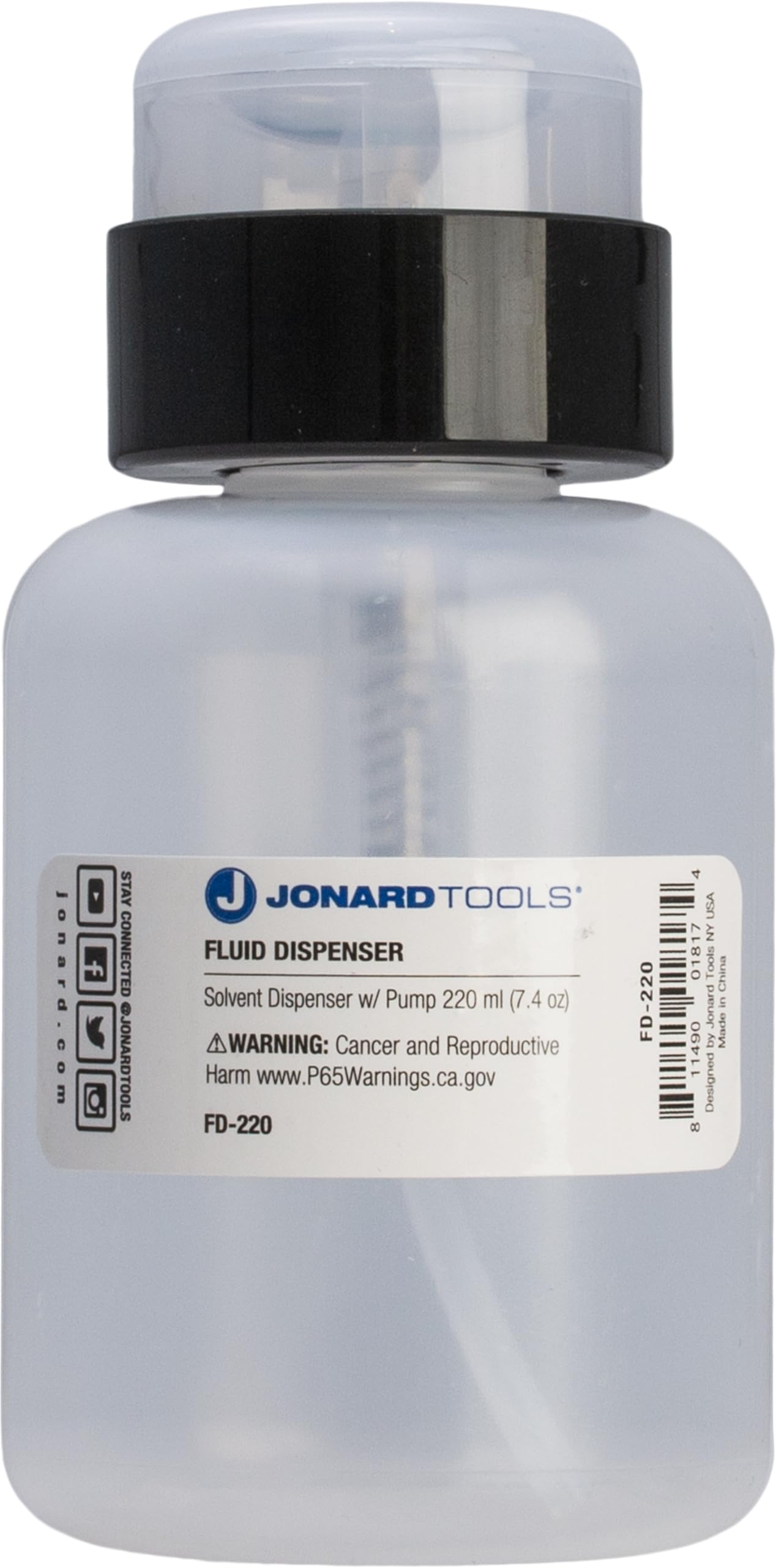Jonard Tools FD-220 Fluid Dispenser for Isopropyl Alcohol and Other Cleaning Fluids, 220 ml